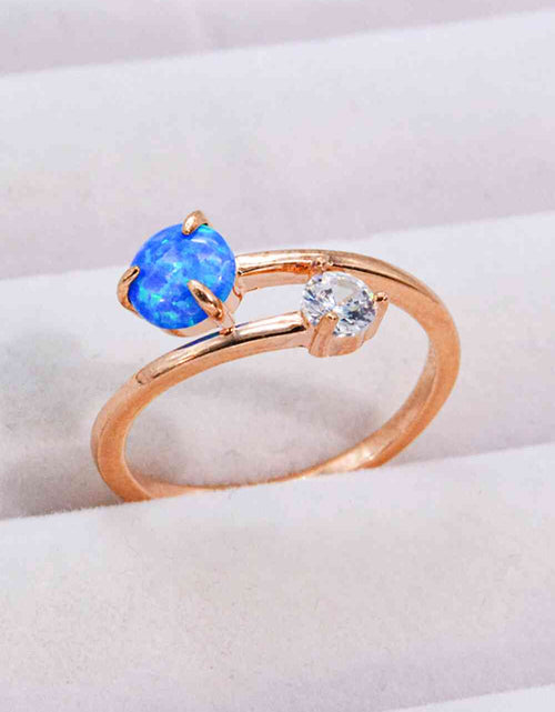 Load image into Gallery viewer, Opal and Zircon Open Ring
