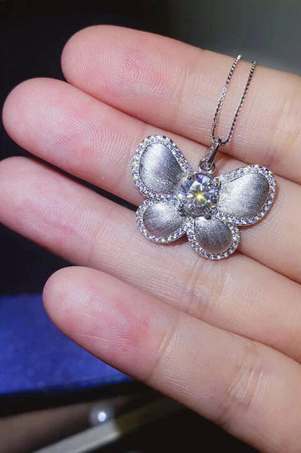 Load image into Gallery viewer, 1 Carat Moissanite Butterfly Pendant Necklace
