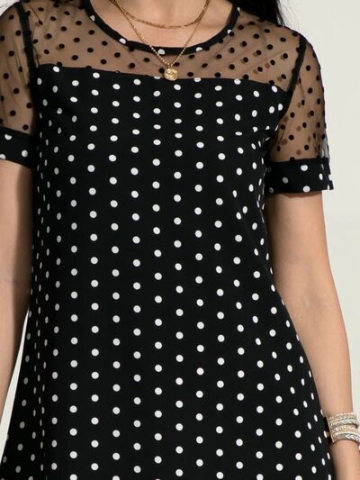 Load image into Gallery viewer, Polka Dot Short Sleeve Mini Dress
