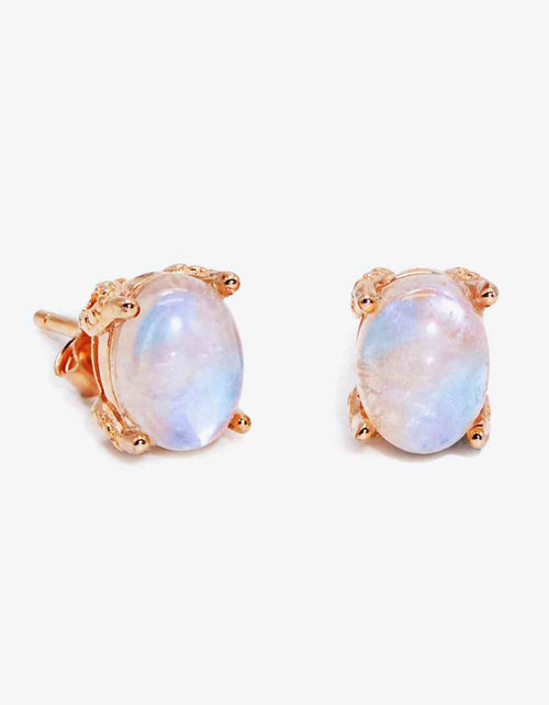 Load image into Gallery viewer, Natural Moonstone 4-Prong Stud Earrings
