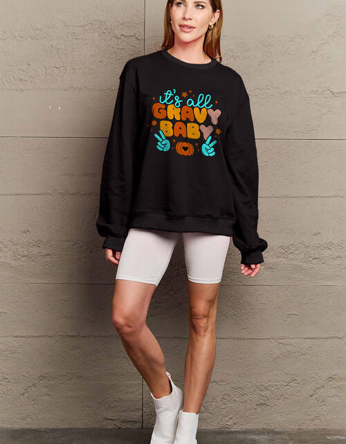 Load image into Gallery viewer, Simply Love Full Size IT&#39;S ALL GRAVY BABY Long Sleeve Sweatshirt
