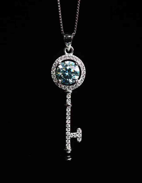 Load image into Gallery viewer, 1 Carat Moissanite Key Pendant Necklace
