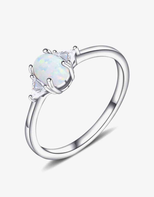 Load image into Gallery viewer, Contrast 925 Sterling Silver Opal Ring
