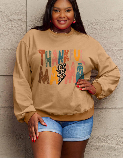 Load image into Gallery viewer, Simply Love Full Size Letter Graphic Long Sleeve Sweatshirt
