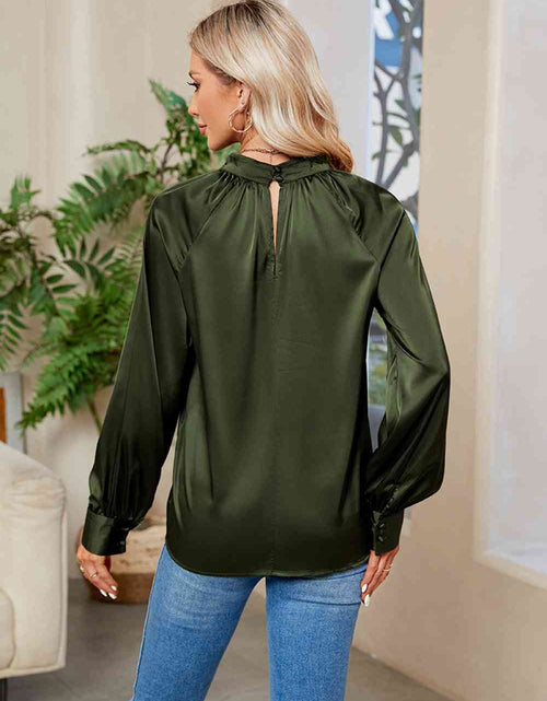 Load image into Gallery viewer, Cutout Mock Neck Long Sleeve Top
