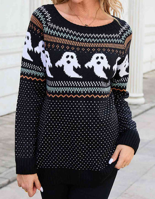 Load image into Gallery viewer, Ghost Round Neck Sweater
