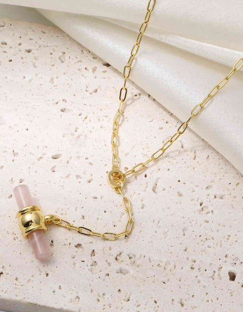 Load image into Gallery viewer, Gold-Plated Bar Pendant OT Chain Necklace
