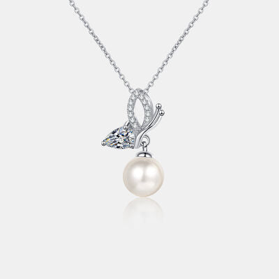 Load image into Gallery viewer, Natural Pearl Pendant Moissanite 925 Sterling Silver Necklace
