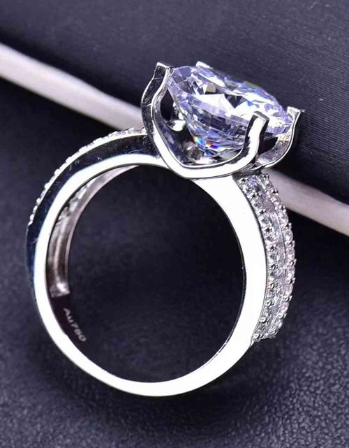 Load image into Gallery viewer, Platinum-Plated 5 Carat Moissanite Side Stone Ring
