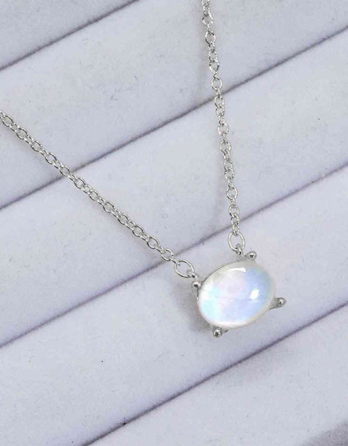 Load image into Gallery viewer, Geometric Moonstone Pendant Necklace
