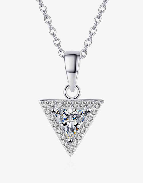 Load image into Gallery viewer, 925 Sterling Silver Triangle Moissanite Pendant Necklace
