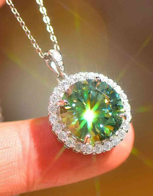 Load image into Gallery viewer, 10 Carat Moissanite Pendant Platinum-Plated Necklace
