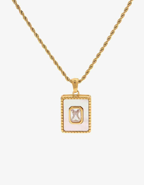 Load image into Gallery viewer, Square Pendant Twisted Chain Necklace
