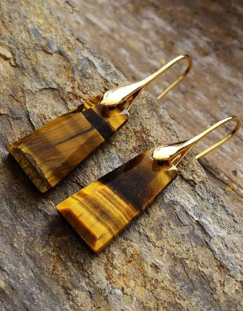 Load image into Gallery viewer, Handmade Geometrical Shape Natural Stone Dangle Earrings
