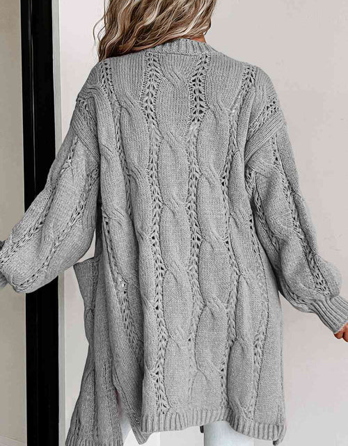 Load image into Gallery viewer, Cable-Knit Dropped Shoulder Cardigan
