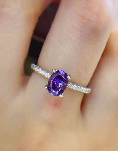 Load image into Gallery viewer, 1 Carat Purple Moissanite 4-Prong Ring
