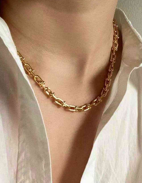 Load image into Gallery viewer, 18K Stainless Steel U-Shape Chain Necklace
