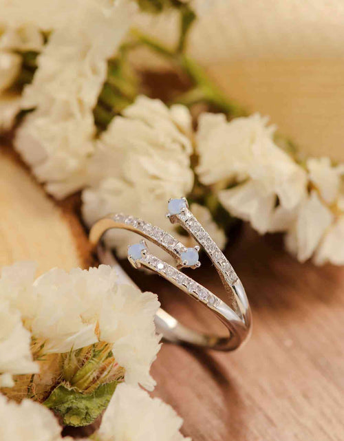 Load image into Gallery viewer, Moonstone Platinum-Plated Ring
