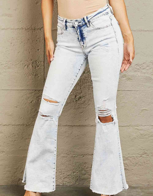 Load image into Gallery viewer, BAYEAS Mid Rise Acid Wash Distressed Jeans
