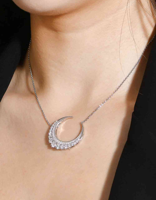 Load image into Gallery viewer, 1.8 Carat Moissanite Crescent Moon Shape Pendant Necklace
