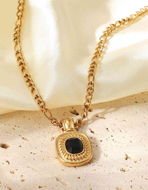 Load image into Gallery viewer, 18K Gold Plated Inlaid Rhinestone Pendant Necklace
