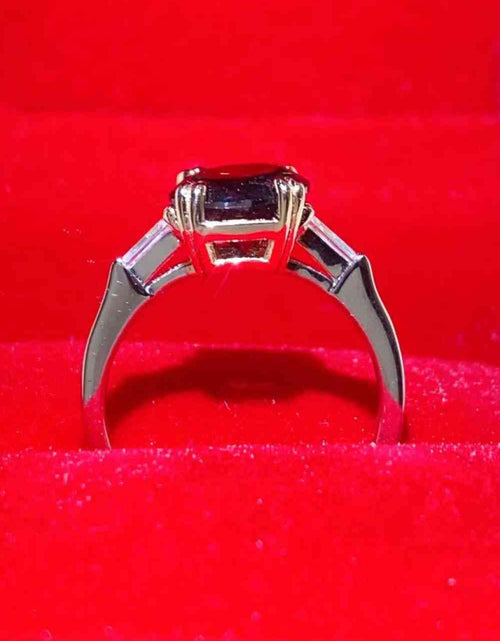 Load image into Gallery viewer, 2 Carat Black Moissanite Platinum-Plated Ring
