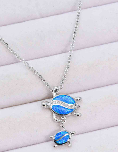 Load image into Gallery viewer, Opal Turtle Pendant Necklace
