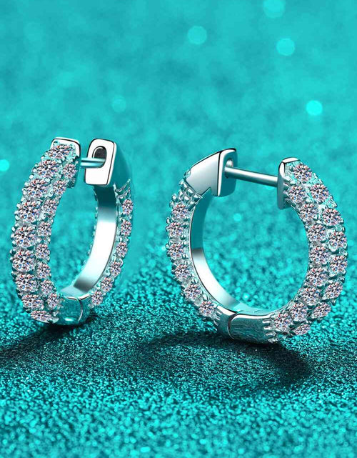 Load image into Gallery viewer, 925 Sterling Silver Moissanite Huggie Earrings
