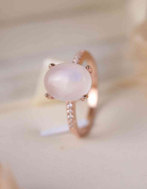 Load image into Gallery viewer, High Quality Natural Moonstone 925 Sterling Silver Side Stone Ring
