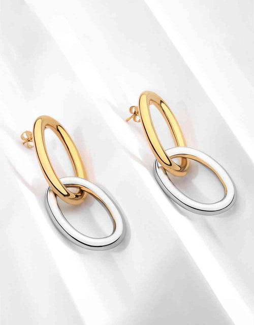 Load image into Gallery viewer, Two-Tone Double Hoop Earrings
