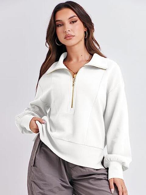 Load image into Gallery viewer, Half Zip Up Collared Sweatshirts
