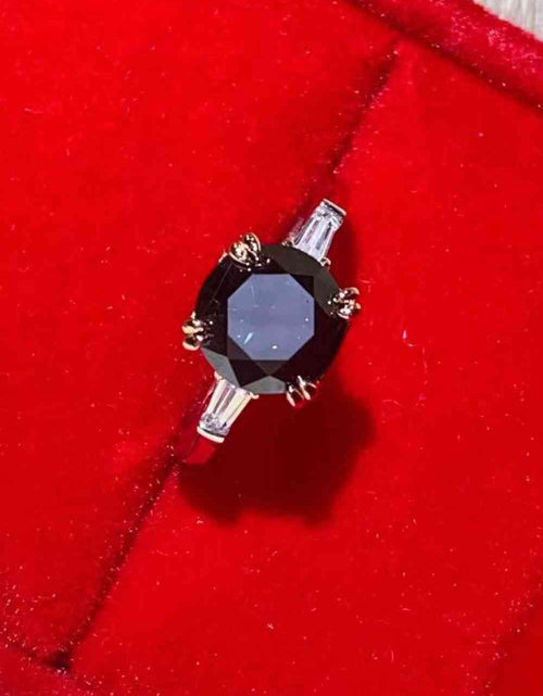 Load image into Gallery viewer, 2 Carat Black Moissanite Platinum-Plated Ring
