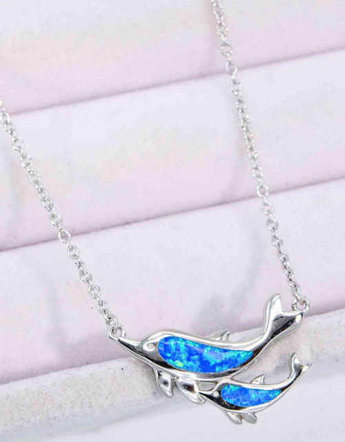 Load image into Gallery viewer, Opal Dolphin Chain-Link Necklace
