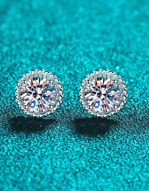 Load image into Gallery viewer, 2 Carat Moissanite 925 Sterling Silver Stud Earrings
