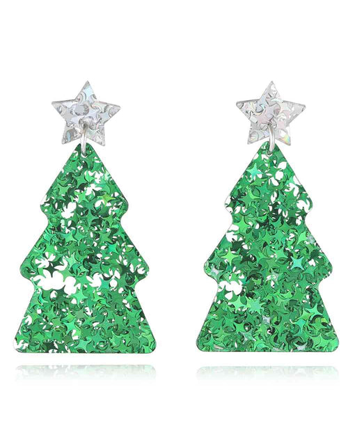 Load image into Gallery viewer, Christmas Tree Acrylic Earrings
