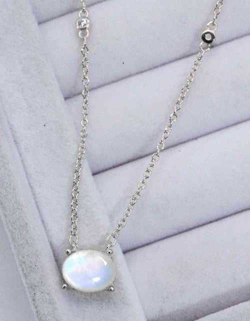 Load image into Gallery viewer, Geometric Moonstone Pendant Necklace
