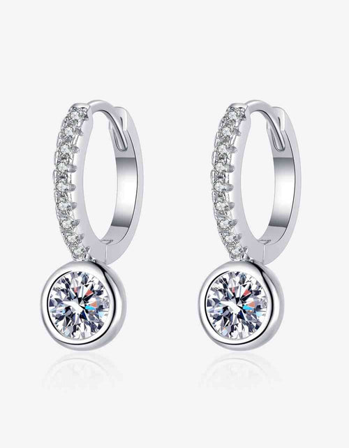 Load image into Gallery viewer, 1 Carat Moissanite Rhodium-Plated Drop Earrings
