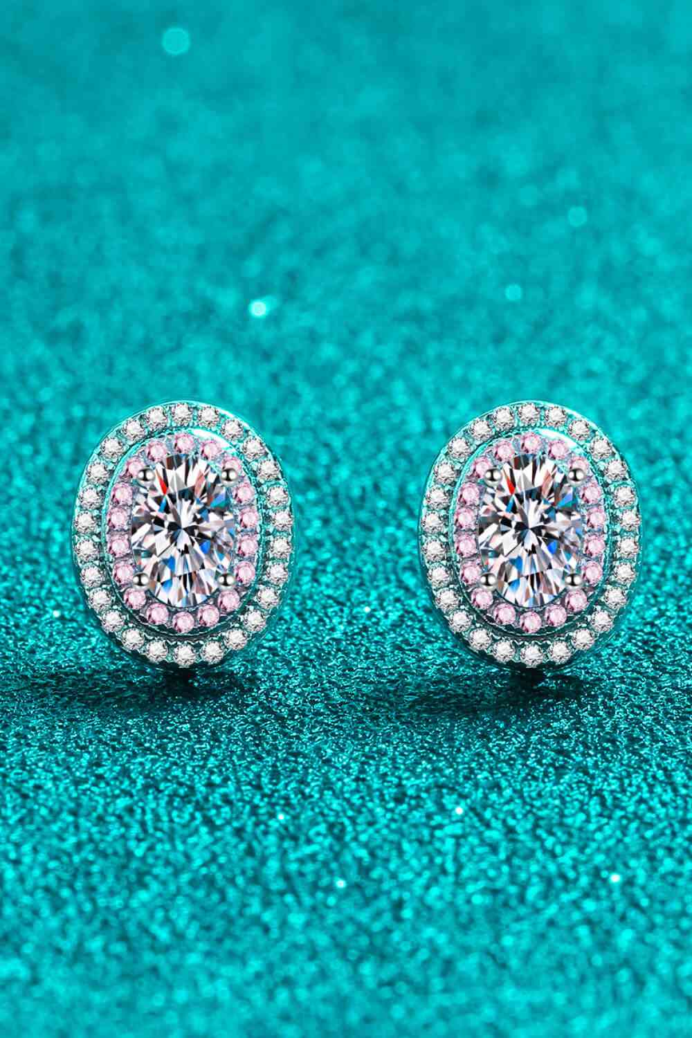 Platinum-Plated Moissanite Stud Earrings