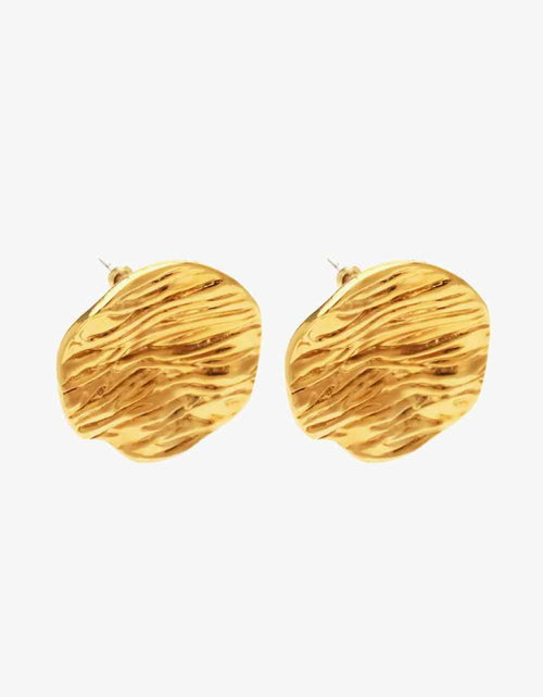 Load image into Gallery viewer, 18K Gold-Plated Textured Stud Earrings
