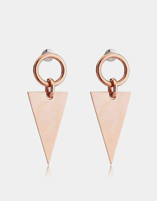 Load image into Gallery viewer, Stainless Steel Triangle Dangle Earrings
