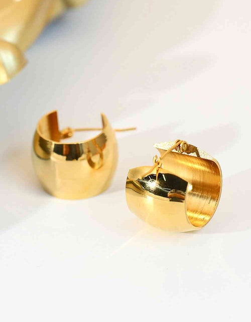 Load image into Gallery viewer, 18K Gold Plated C-Hoop Earrings
