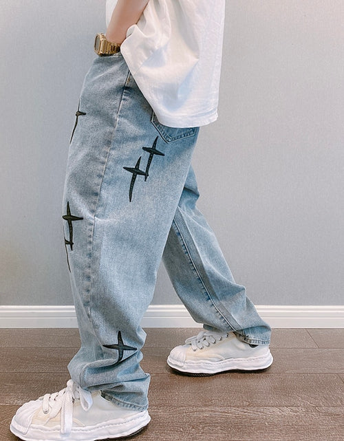 Load image into Gallery viewer, Embroidered Jeans Men&#39;s Straight Loose
