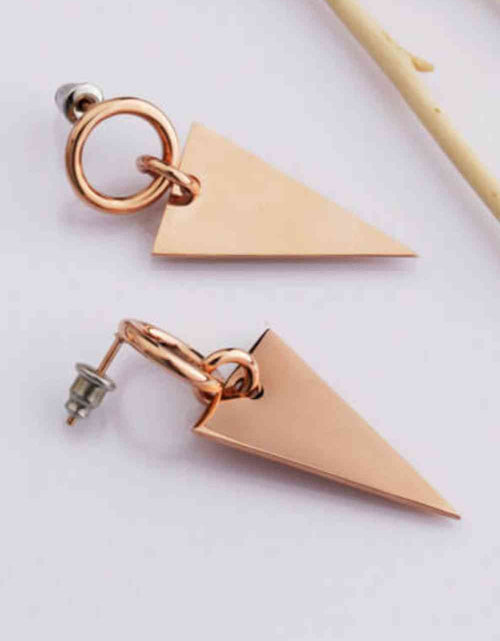 Load image into Gallery viewer, Stainless Steel Triangle Dangle Earrings
