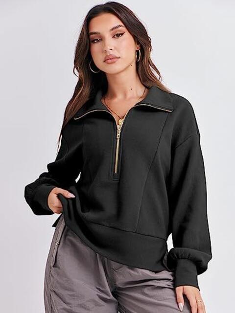 Load image into Gallery viewer, Half Zip Up Collared Sweatshirts
