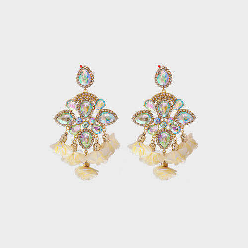 Load image into Gallery viewer, Flower Shape Rhinestone Alloy Dangle Earrings
