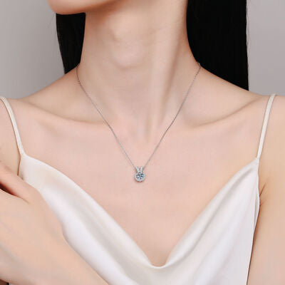 Load image into Gallery viewer, 1 Carat Moissanite Rabbit Ears Shape Pendant Necklace
