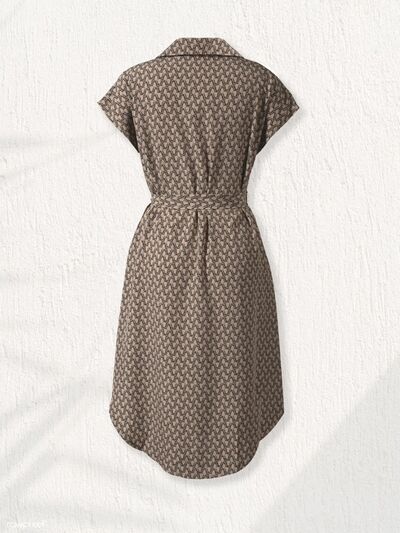 Load image into Gallery viewer, Tied Printed Johnny Collar Dress
