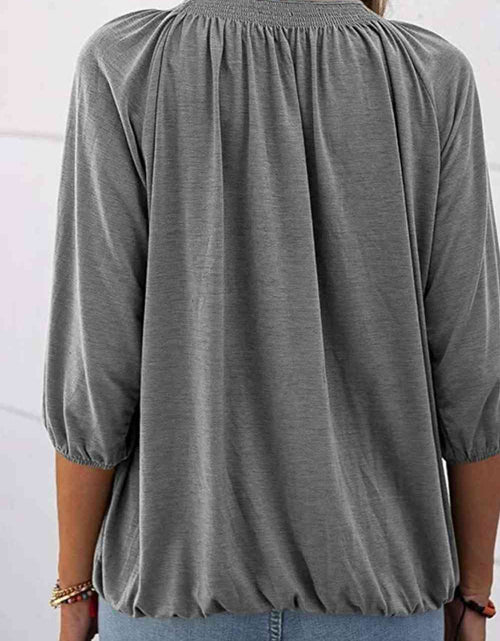 Load image into Gallery viewer, Gathered Detail Round Neck T-Shirt
