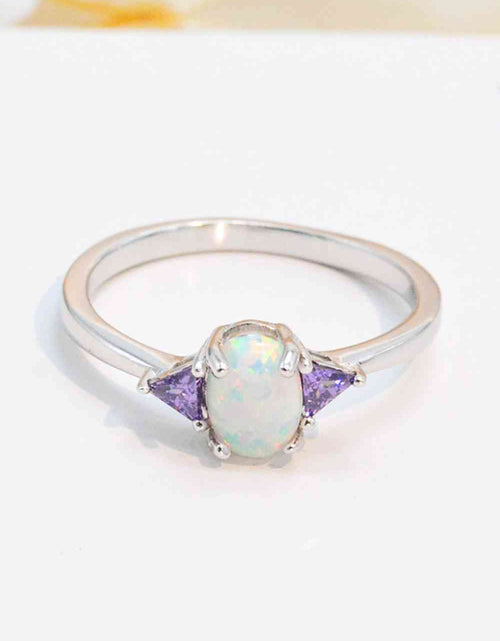 Load image into Gallery viewer, Contrast 925 Sterling Silver Opal Ring
