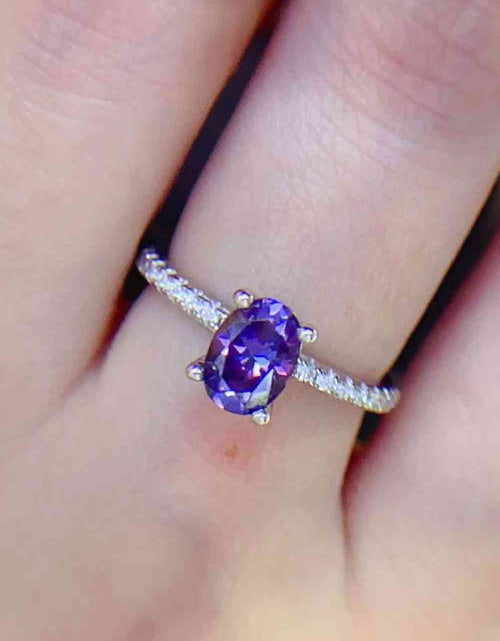 Load image into Gallery viewer, 1 Carat Purple Moissanite 4-Prong Ring
